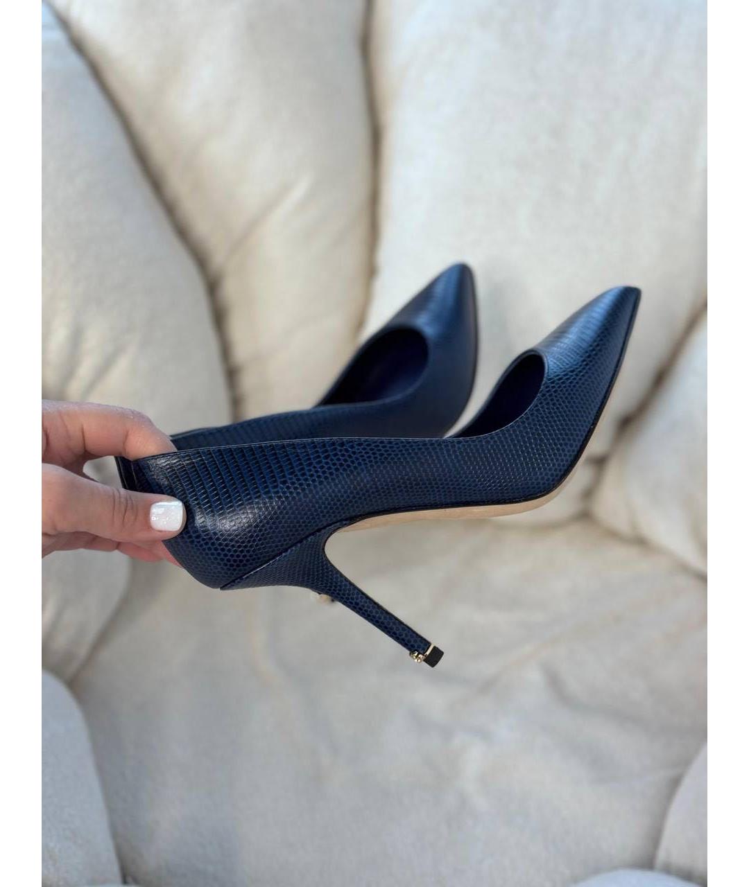 DOLCE&GABBANA Синие кожаные туфли, фото 4