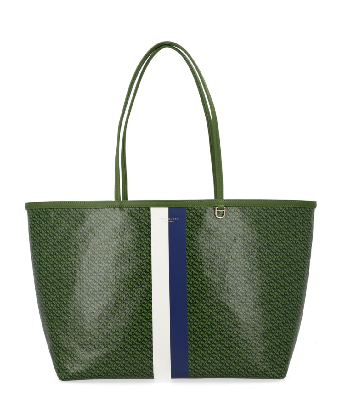 TORY BURCH Зеленая хлопковая сумка тоут, фото 1
