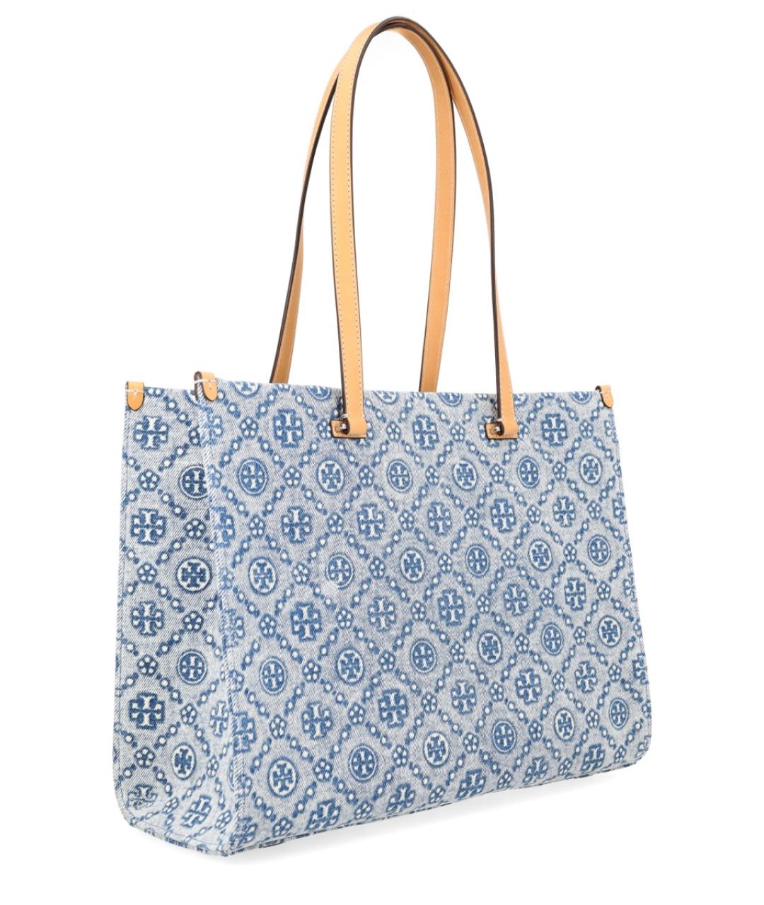 TORY BURCH Синяя хлопковая сумка тоут, фото 3