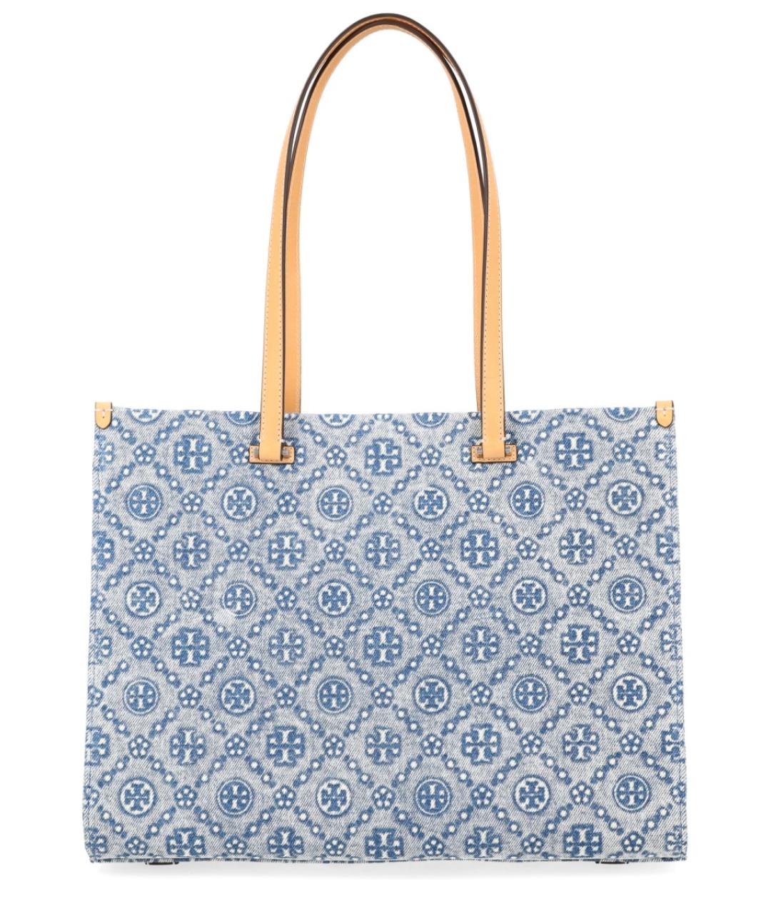 TORY BURCH Синяя хлопковая сумка тоут, фото 1