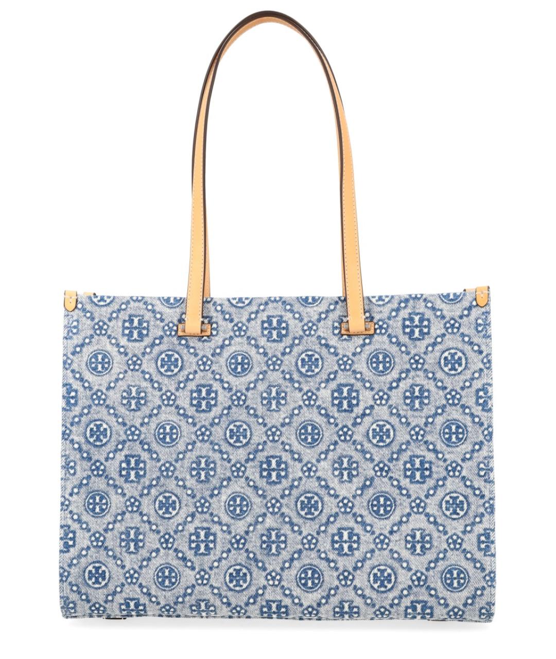 TORY BURCH Синяя хлопковая сумка тоут, фото 2