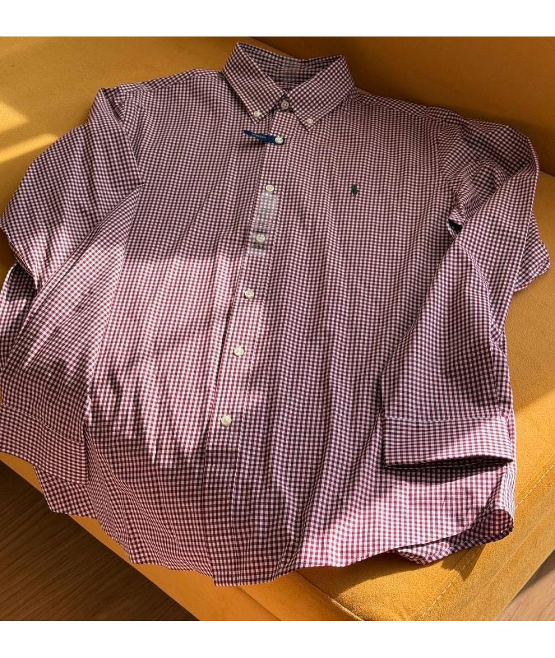 POLO RALPH LAUREN Бордовая хлопковая классическая рубашка, фото 6
