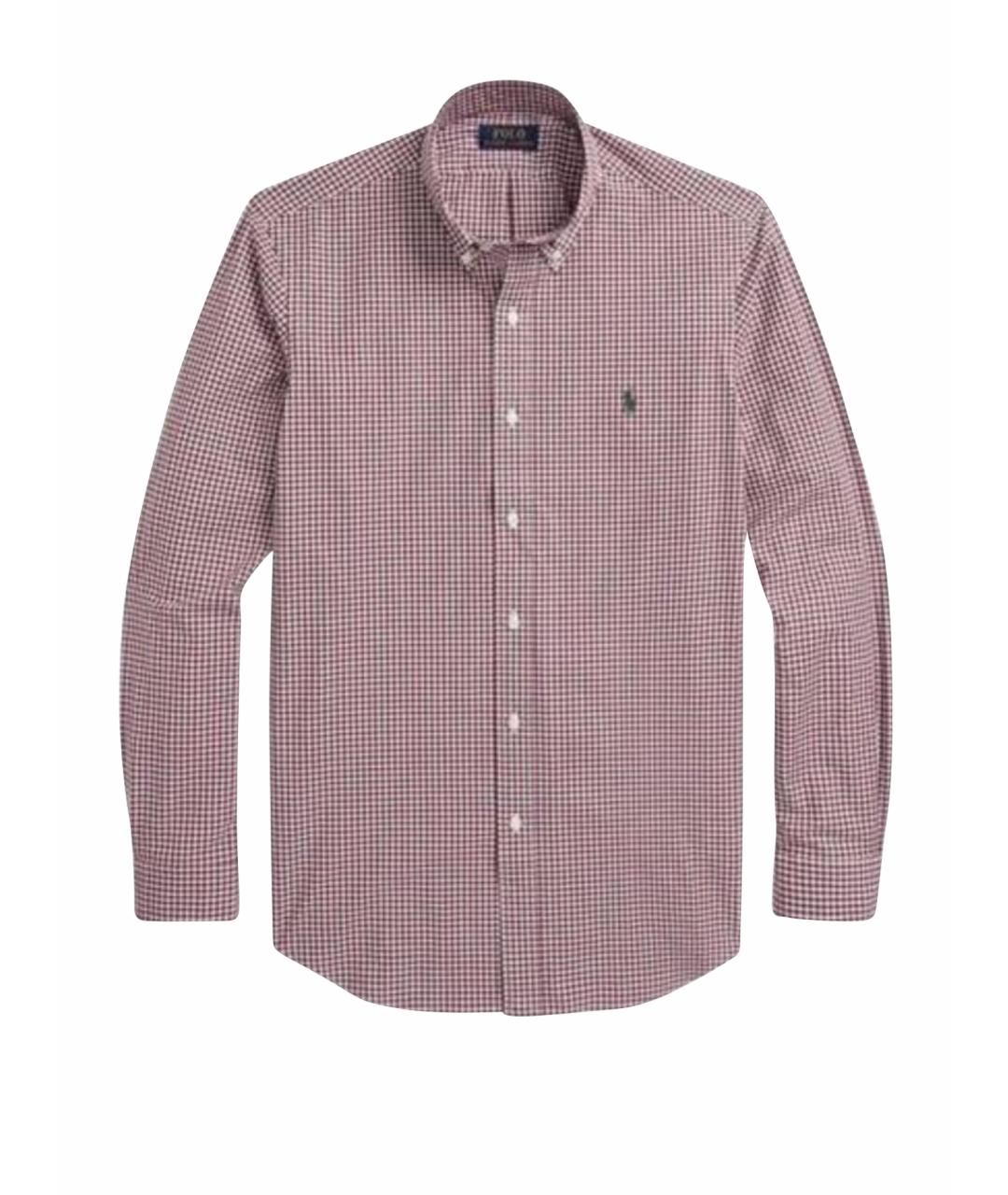 POLO RALPH LAUREN Бордовая хлопковая классическая рубашка, фото 1