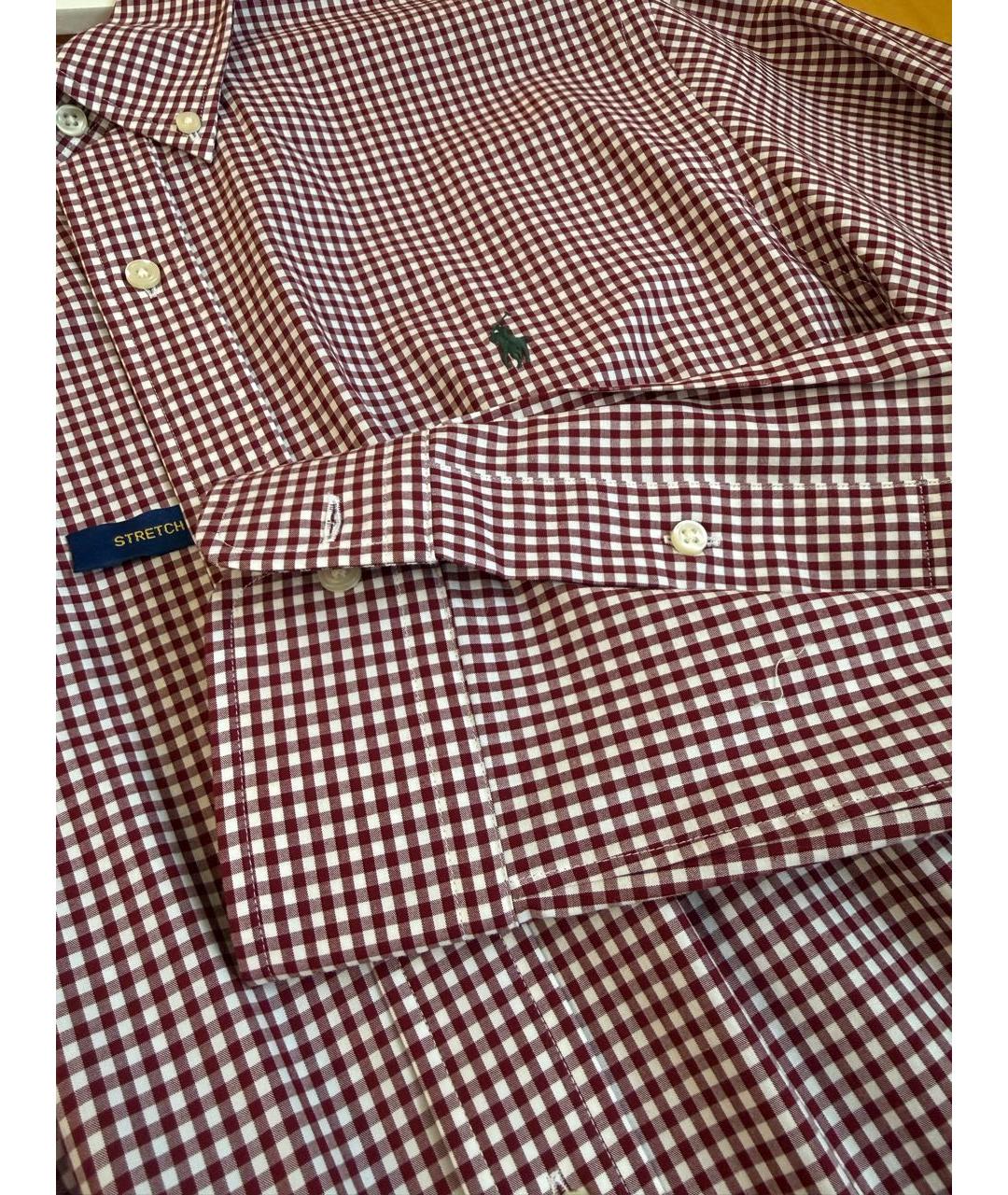 POLO RALPH LAUREN Бордовая хлопковая классическая рубашка, фото 4
