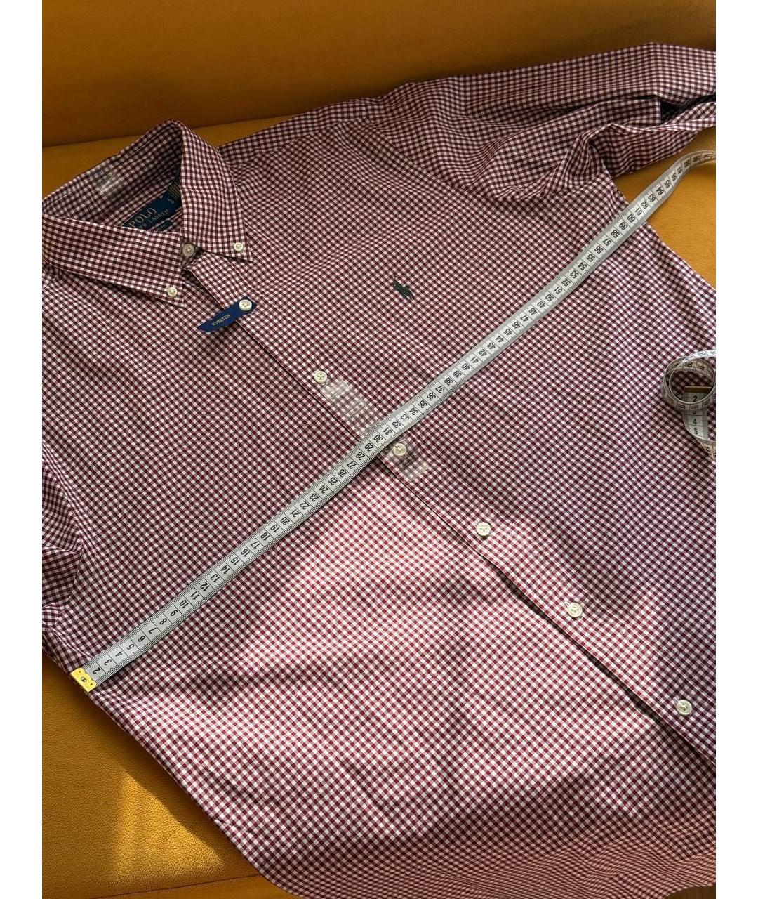 POLO RALPH LAUREN Бордовая хлопковая классическая рубашка, фото 5