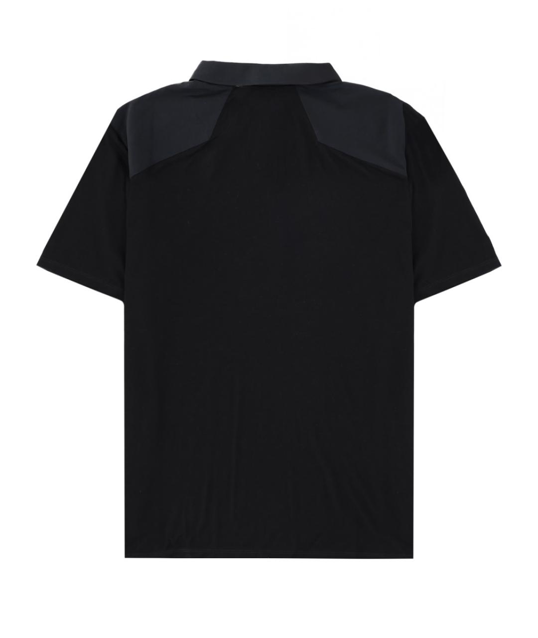 VEILANCE Черное хлопко-шерстяное поло с коротким рукавом, фото 2