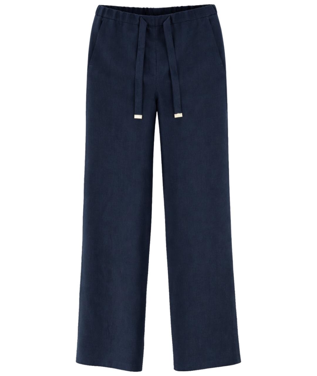 'S MAX MARA Синие льняные прямые брюки, фото 1