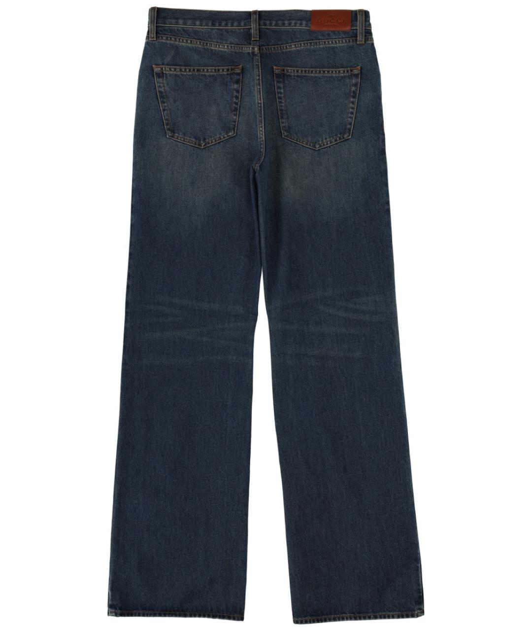 GUCCI Синие хлопковые прямые джинсы, фото 2