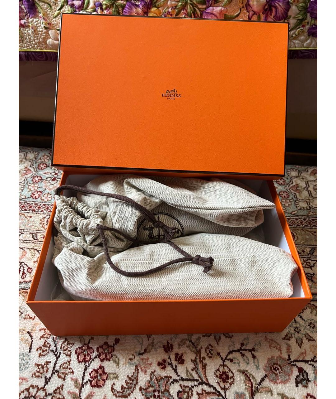 HERMES Черные кожаные кроссовки, фото 6