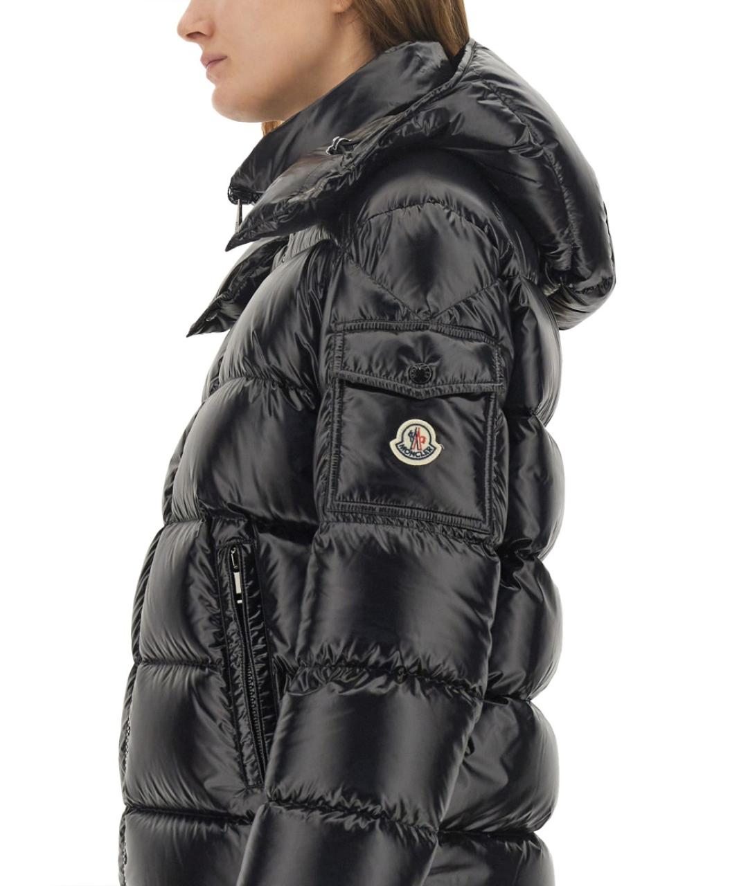 MONCLER Черный полиамидовый пуховик, фото 6