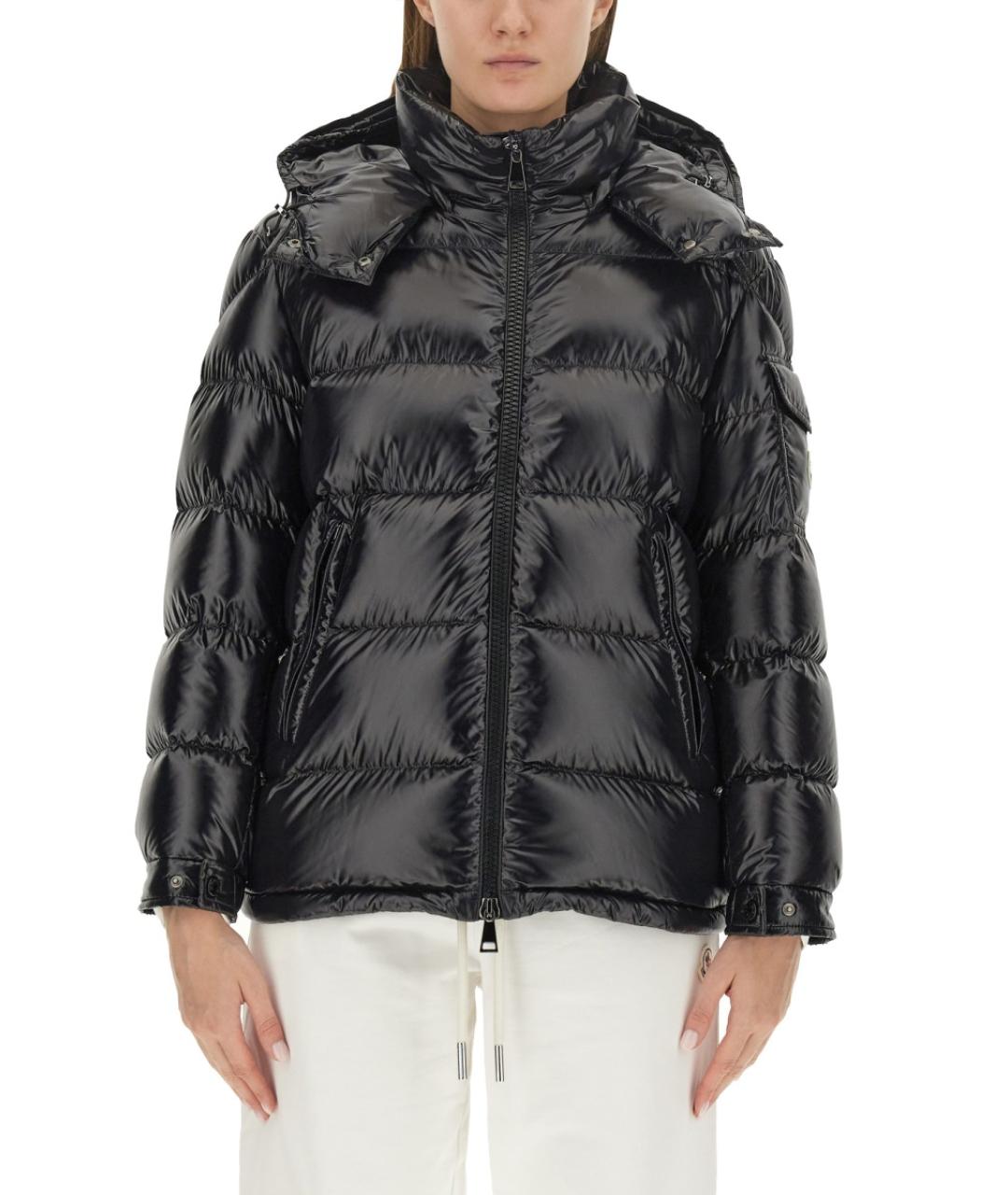 MONCLER Черный полиамидовый пуховик, фото 2