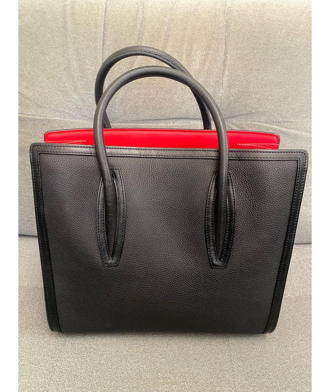 CHRISTIAN LOUBOUTIN Черная кожаная сумка тоут, фото 6