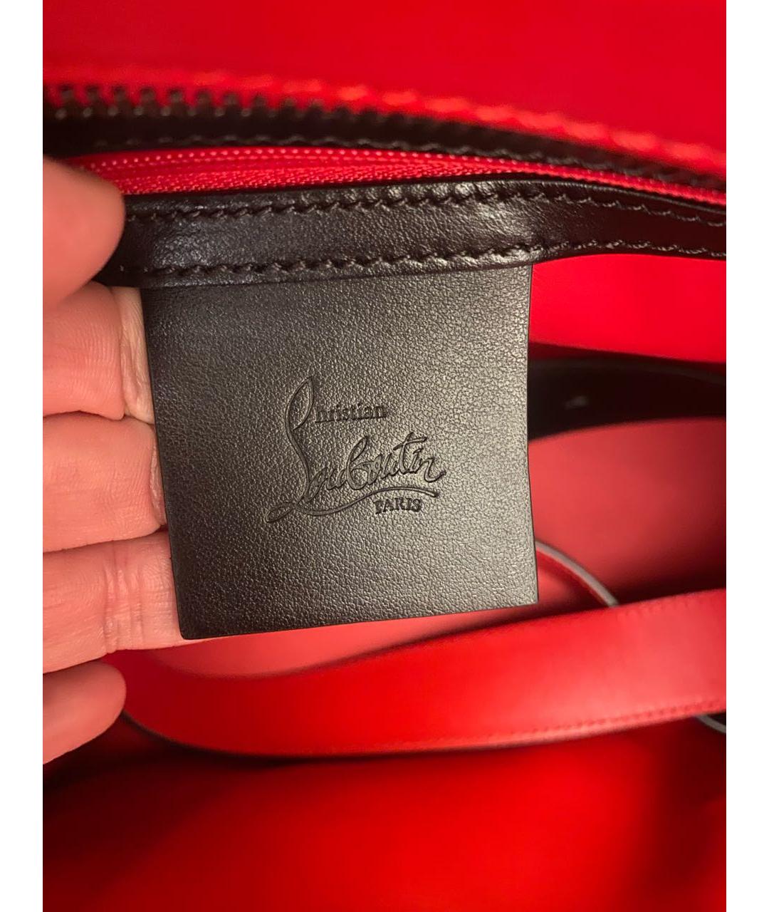 CHRISTIAN LOUBOUTIN Черная кожаная сумка тоут, фото 5