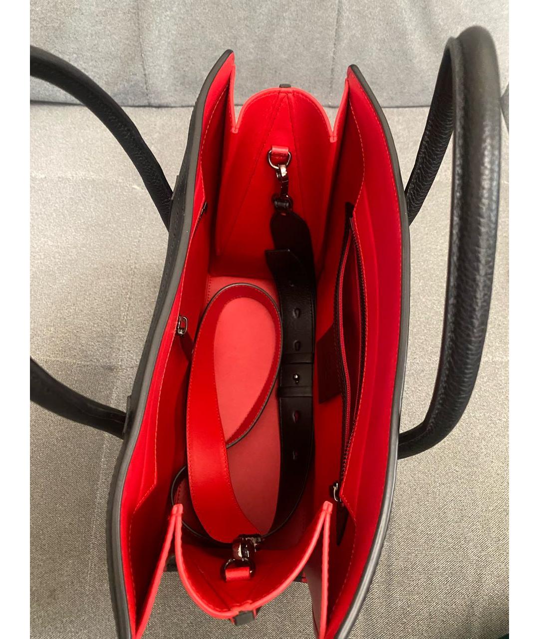 CHRISTIAN LOUBOUTIN Черная кожаная сумка тоут, фото 4