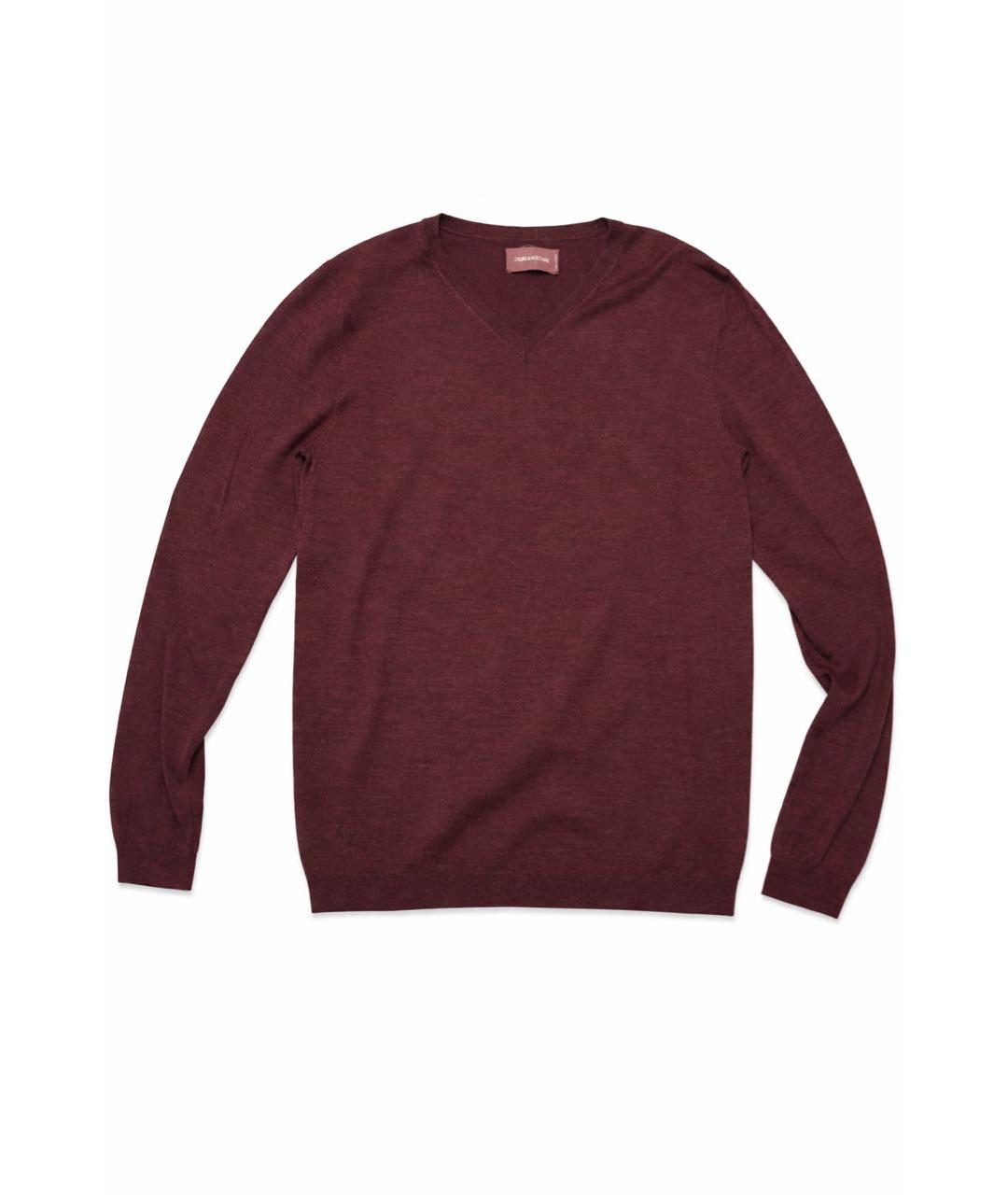 ZADIG & VOLTAIRE Бордовый шерстяной джемпер / свитер, фото 2