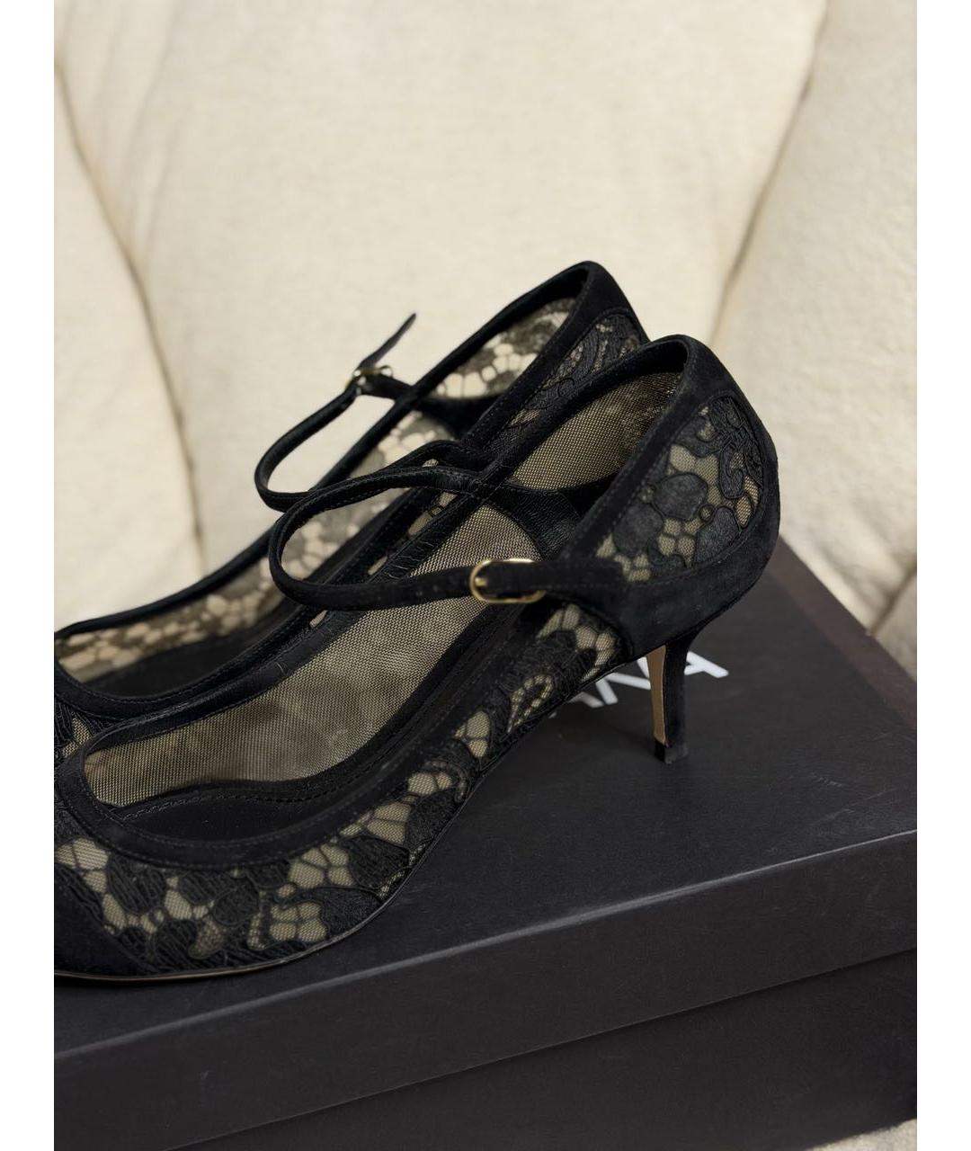 DOLCE&GABBANA Черные текстильные туфли, фото 3