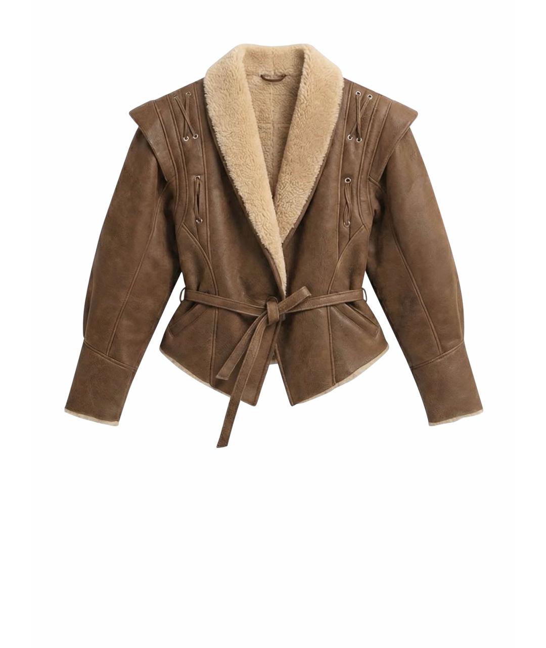 SAGA Коричневая шерстяная дубленка, фото 1