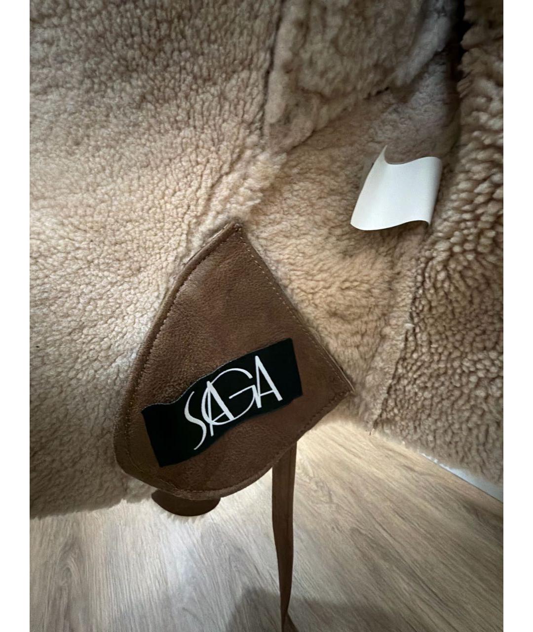 SAGA Коричневая шерстяная дубленка, фото 4