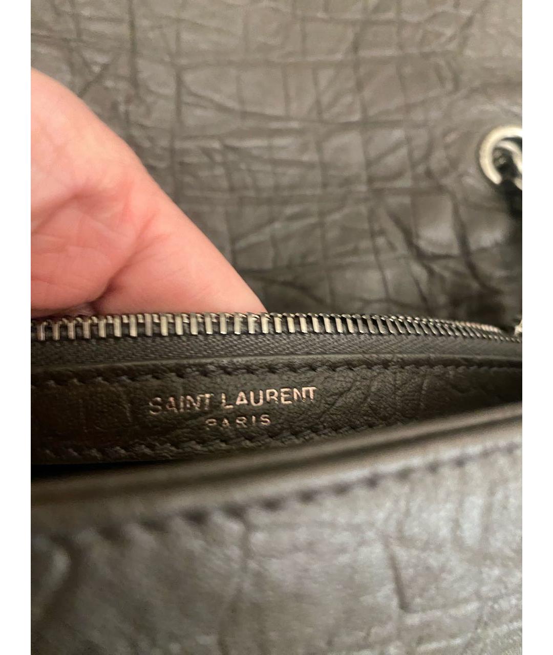 SAINT LAURENT Коричневая кожаная сумка через плечо, фото 6