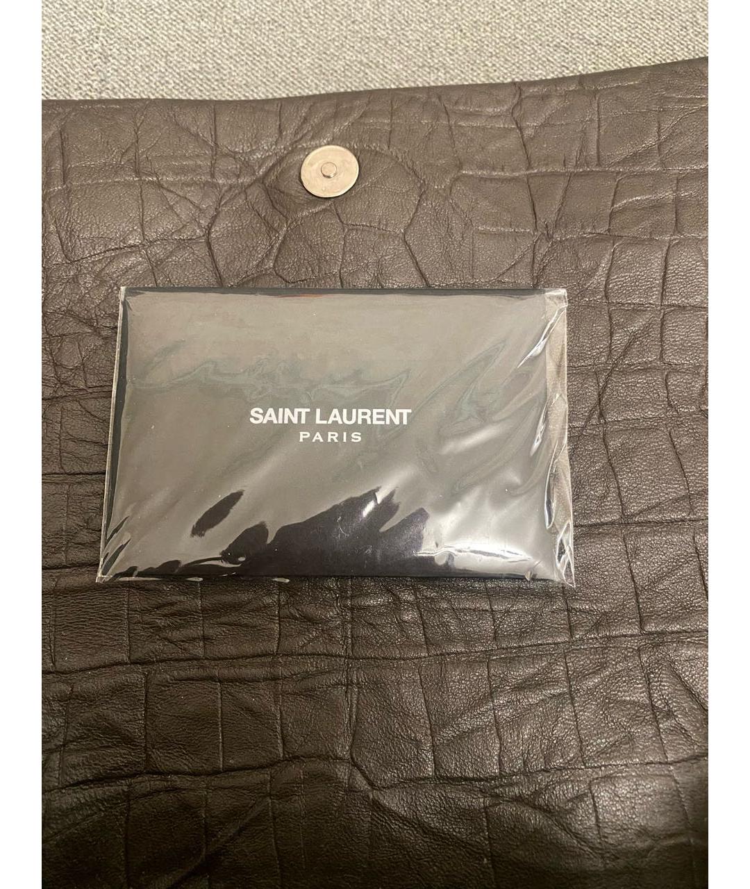 SAINT LAURENT Коричневая кожаная сумка через плечо, фото 7