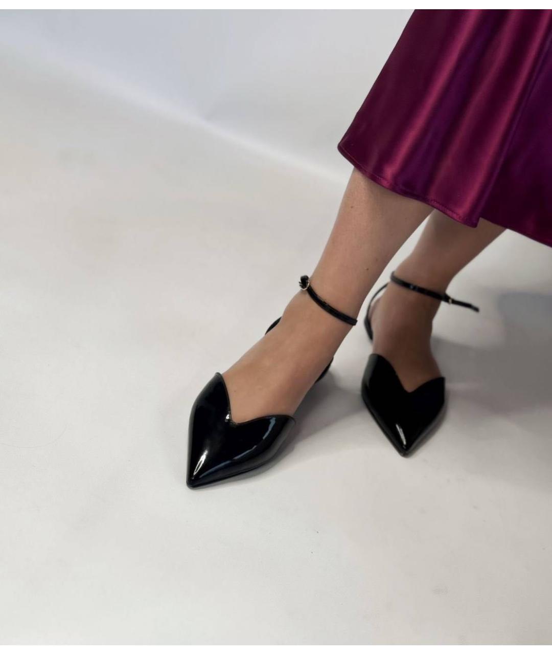 DOLCE&GABBANA Черные кожаные балетки, фото 5