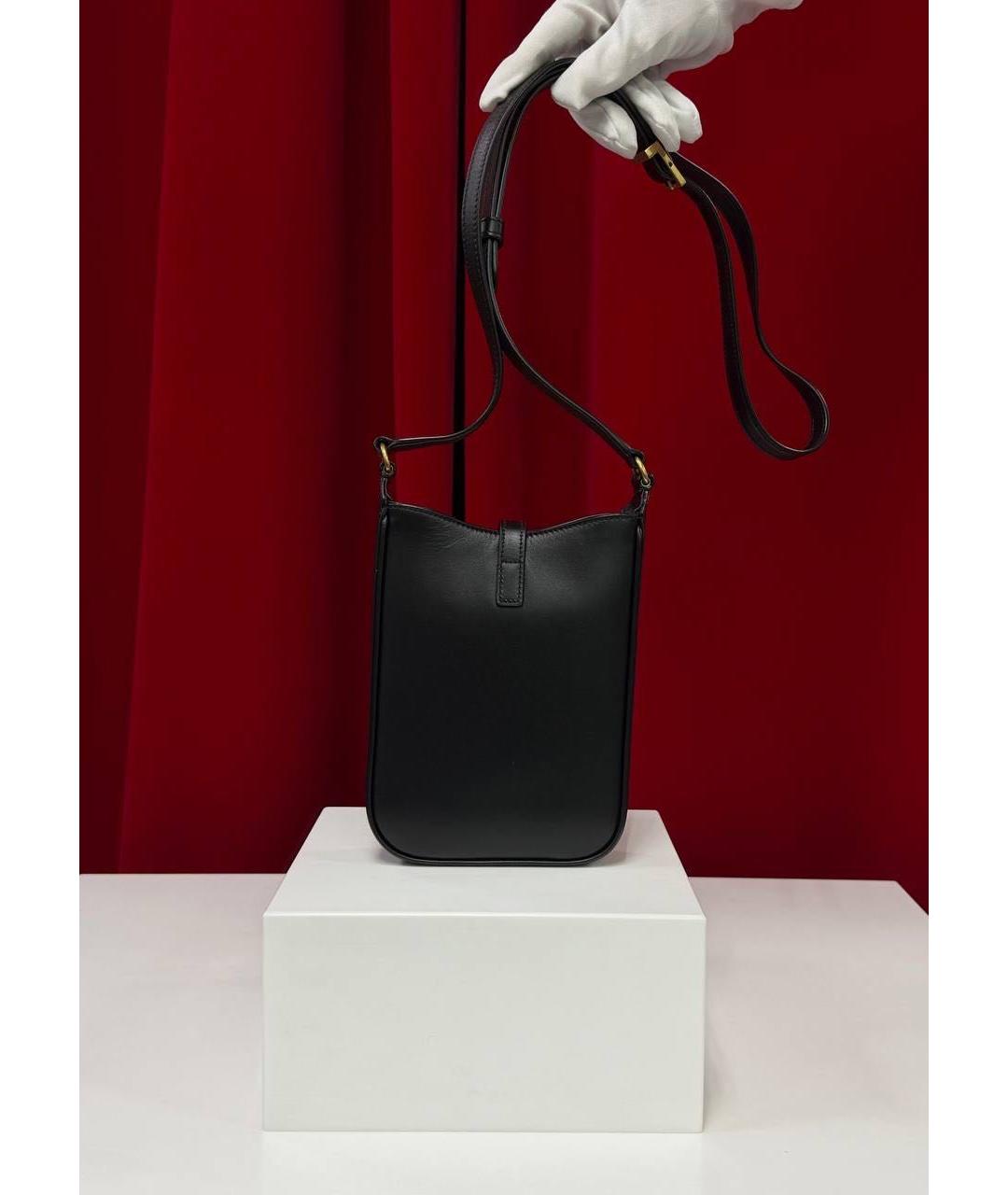 SAINT LAURENT Черная кожаная сумка через плечо, фото 3