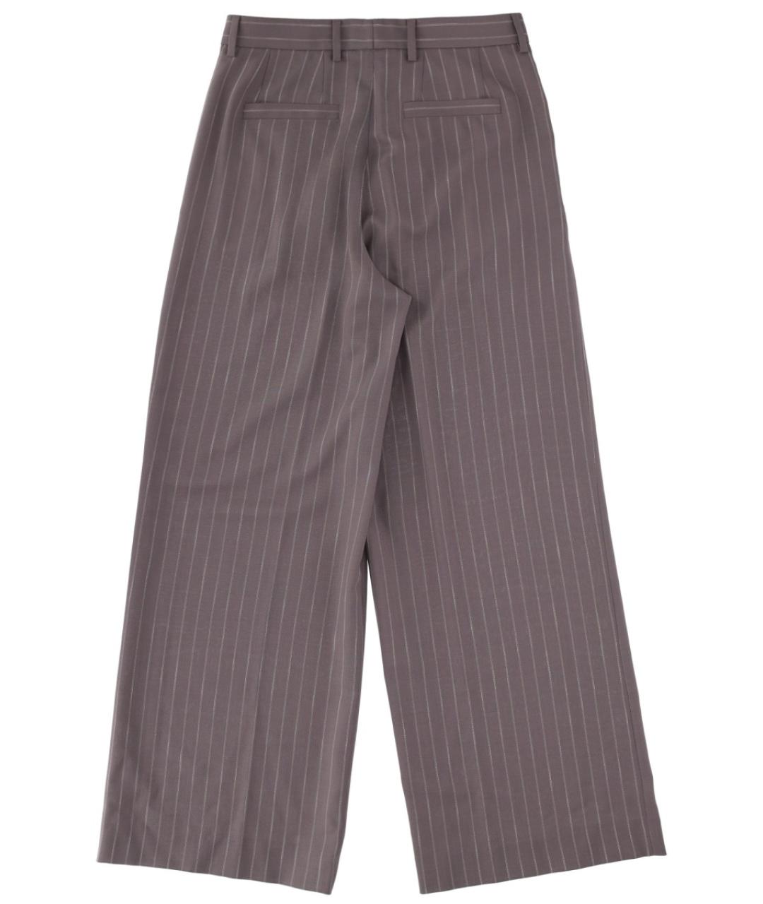 DRIES VAN NOTEN Серые шерстяные прямые брюки, фото 2