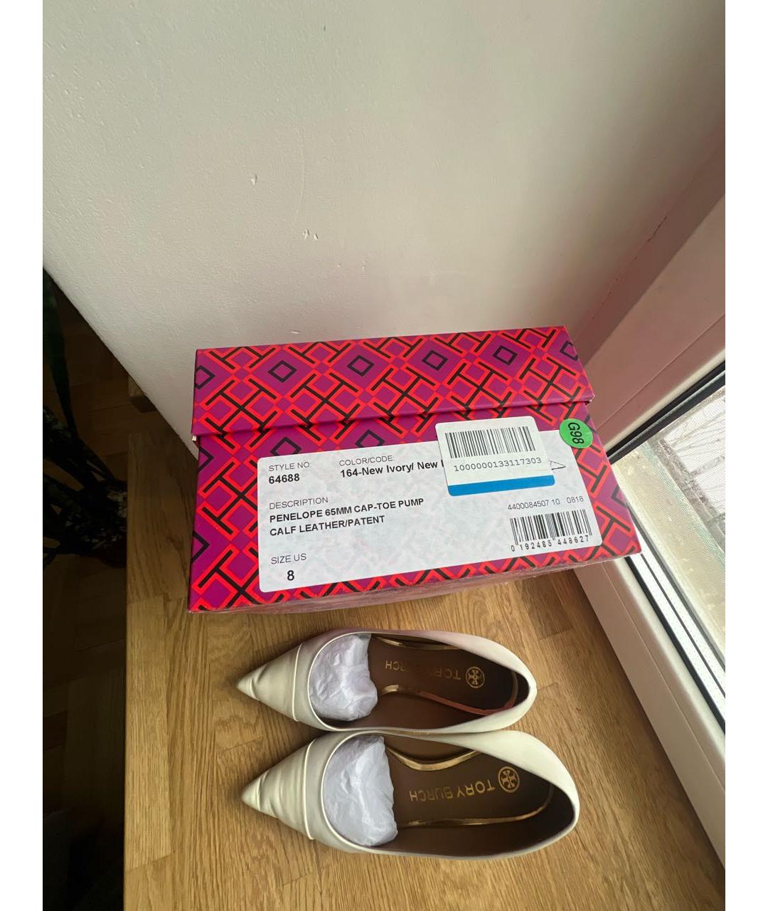 TORY BURCH Белые кожаные туфли, фото 5
