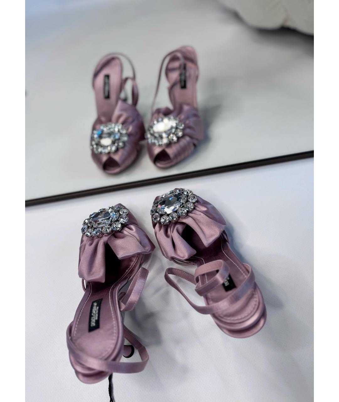 DOLCE&GABBANA Розовые текстильные туфли, фото 2