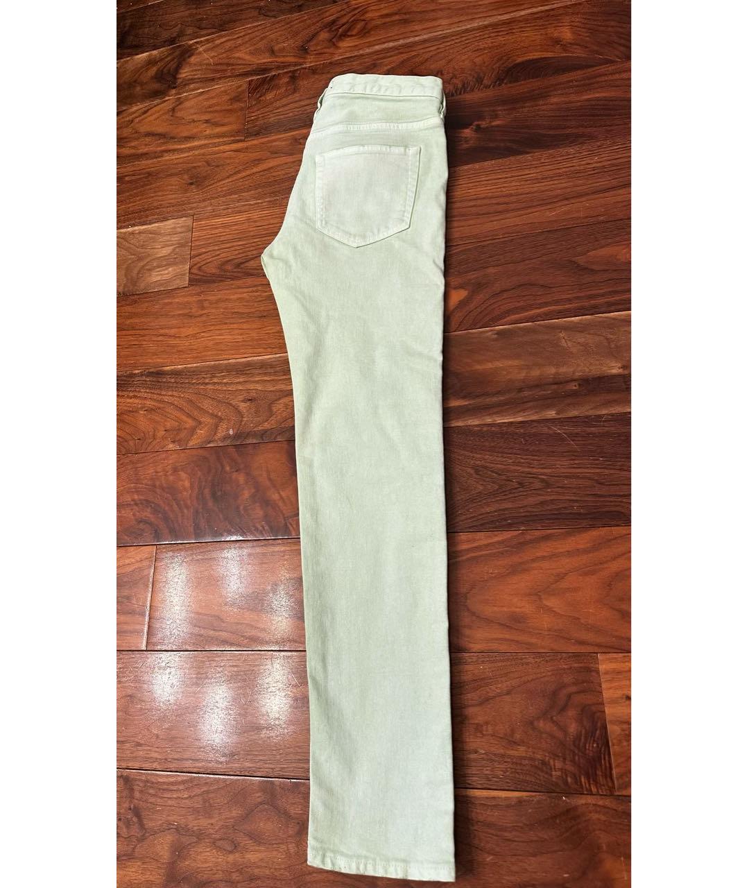 BALMAIN Салатовые хлопковые прямые джинсы, фото 4