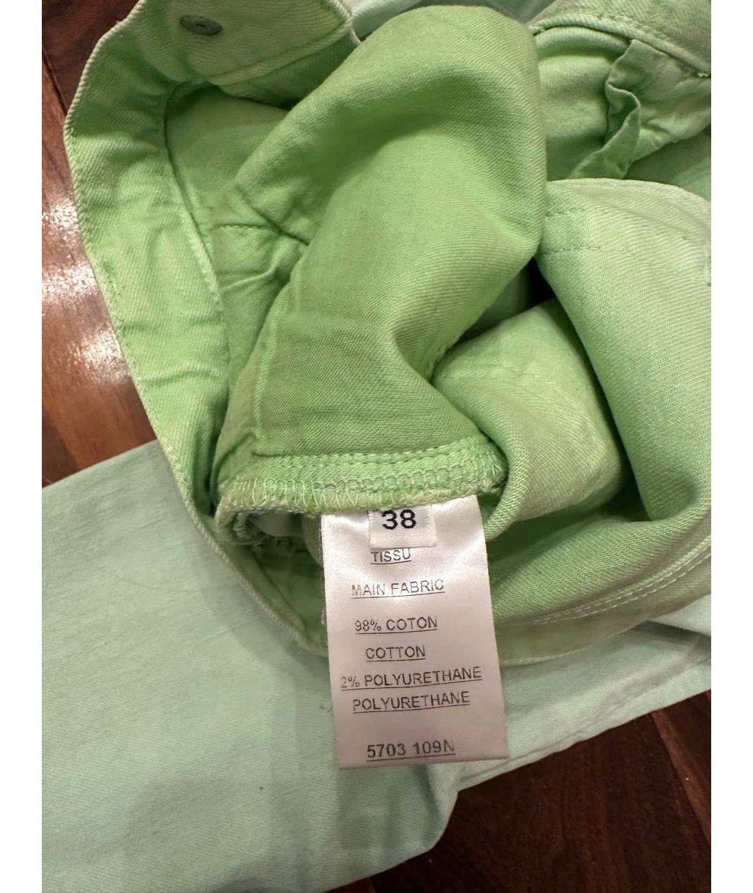 BALMAIN Салатовые хлопковые прямые джинсы, фото 5