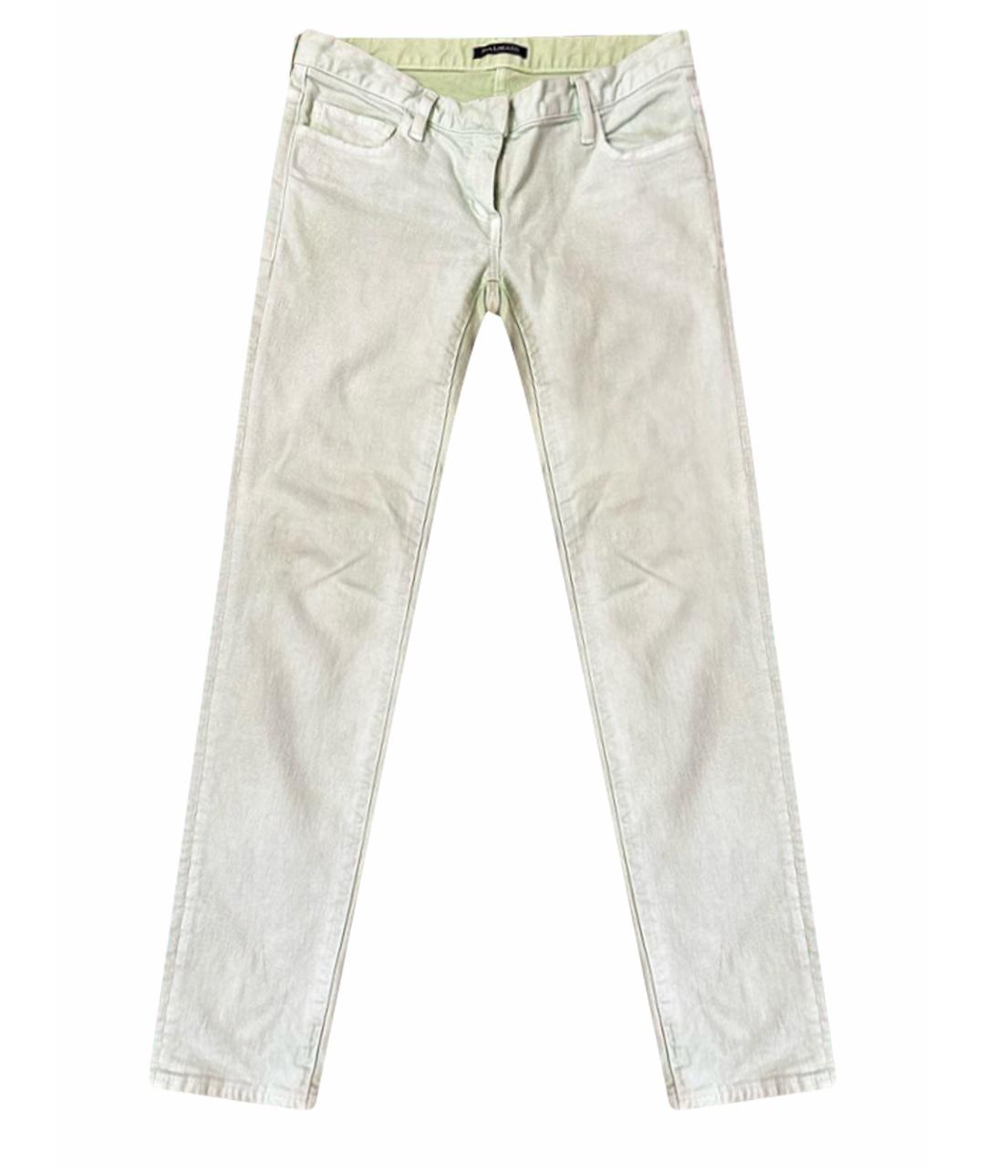 BALMAIN Салатовые хлопковые прямые джинсы, фото 1