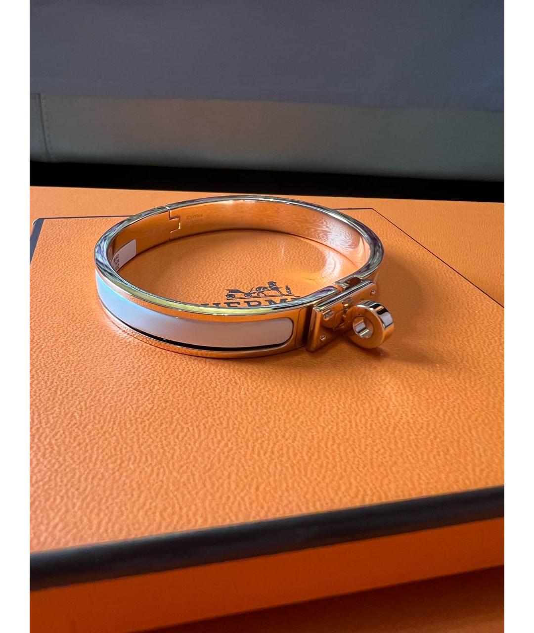 HERMES Белый металлический браслет, фото 5