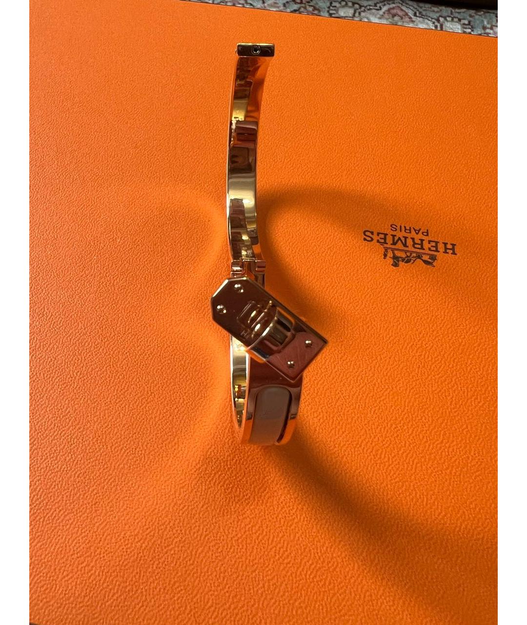 HERMES Белый металлический браслет, фото 4