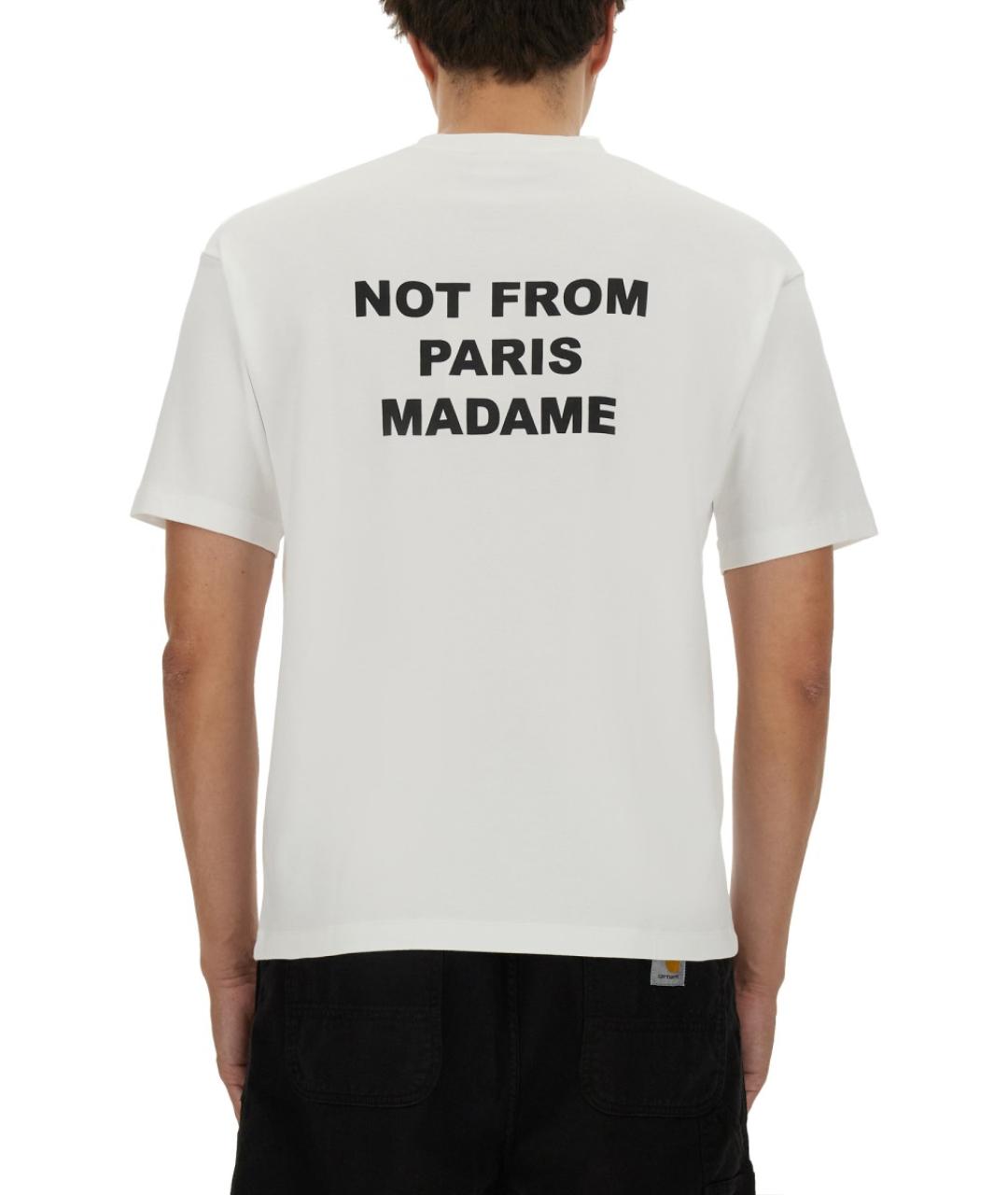 Drole de Monsieur Белая хлопковая футболка, фото 3