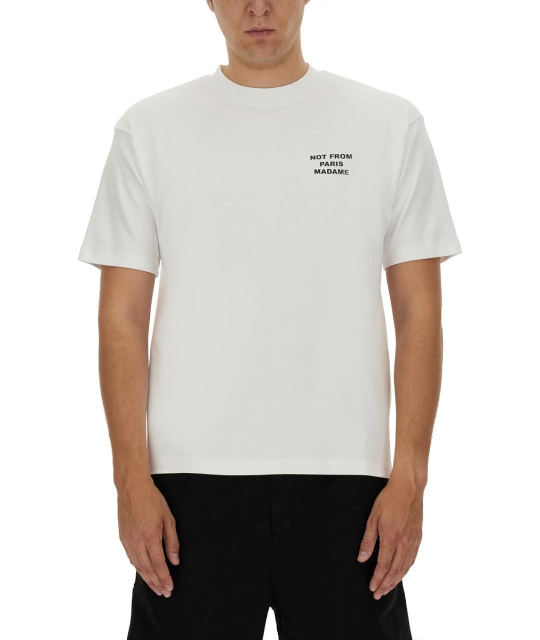 Drole de Monsieur Белая хлопковая футболка, фото 1