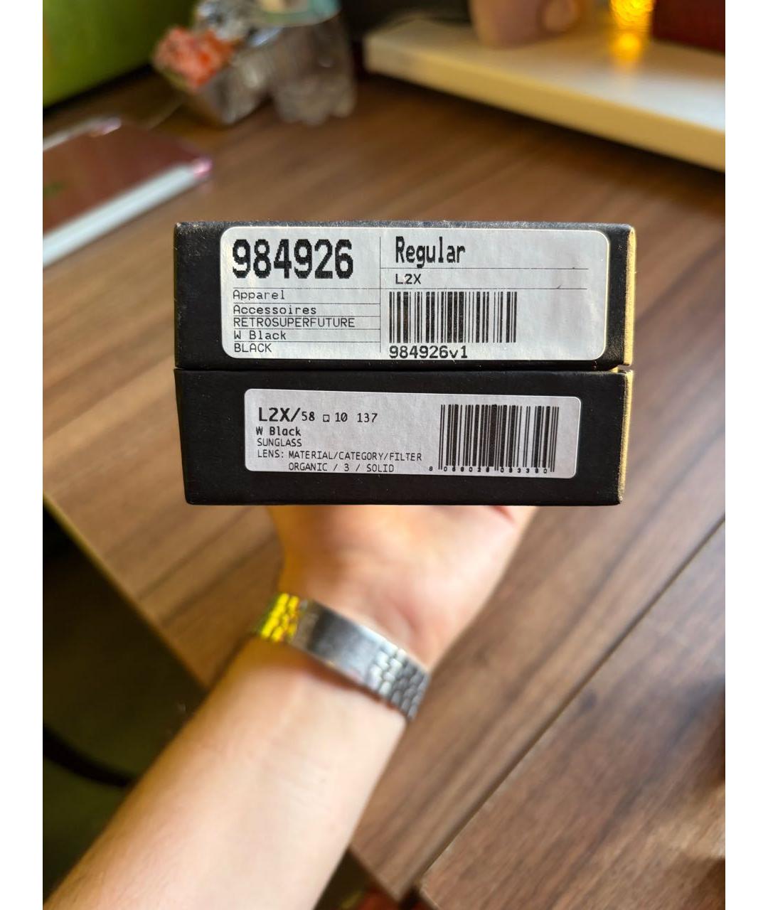 RETROSUPERFUTURE Черные пластиковые солнцезащитные очки, фото 7