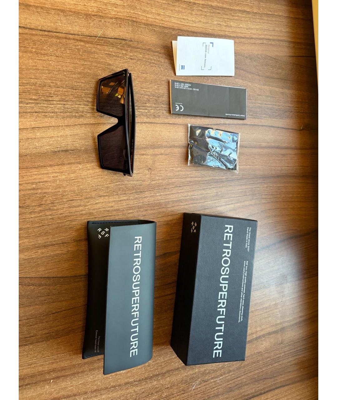 RETROSUPERFUTURE Черные пластиковые солнцезащитные очки, фото 4