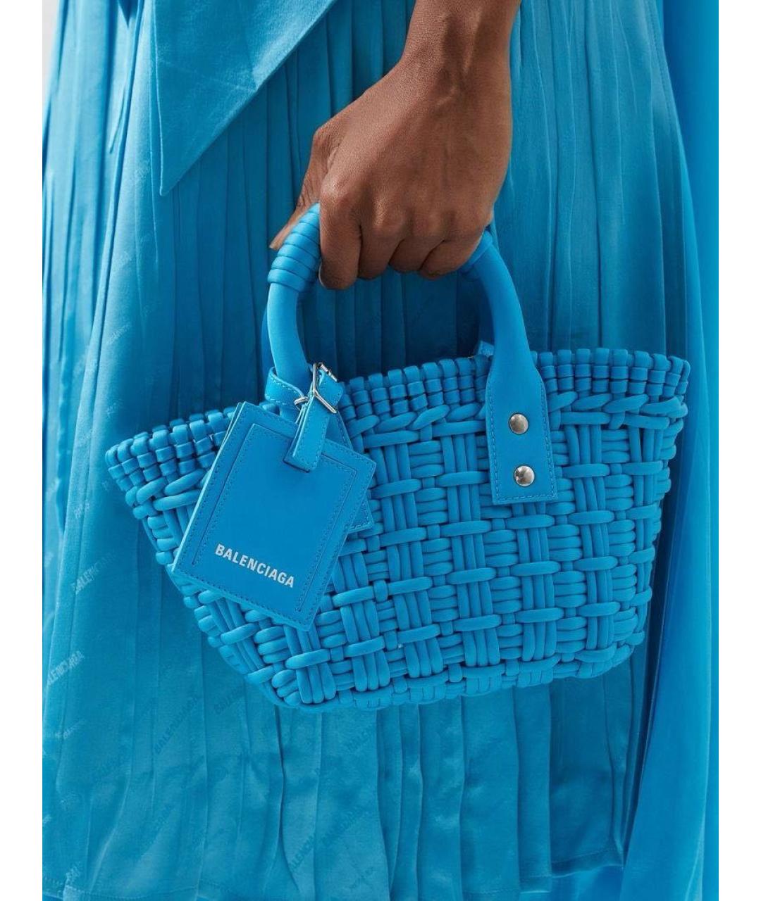 BALENCIAGA Голубая сумка с короткими ручками, фото 3