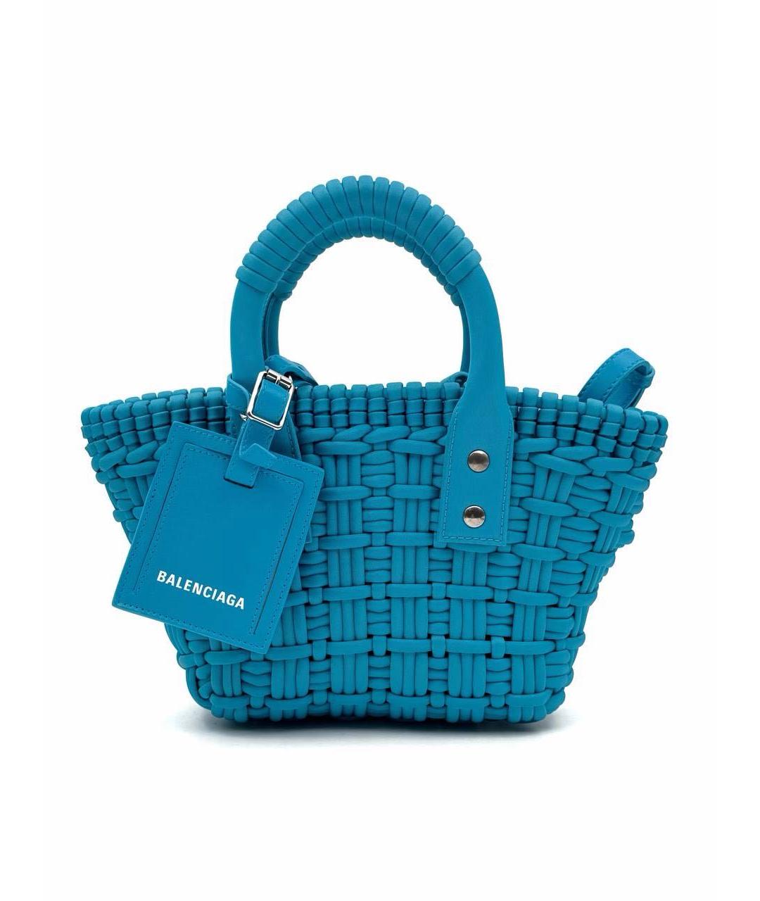 BALENCIAGA Голубая сумка с короткими ручками, фото 6