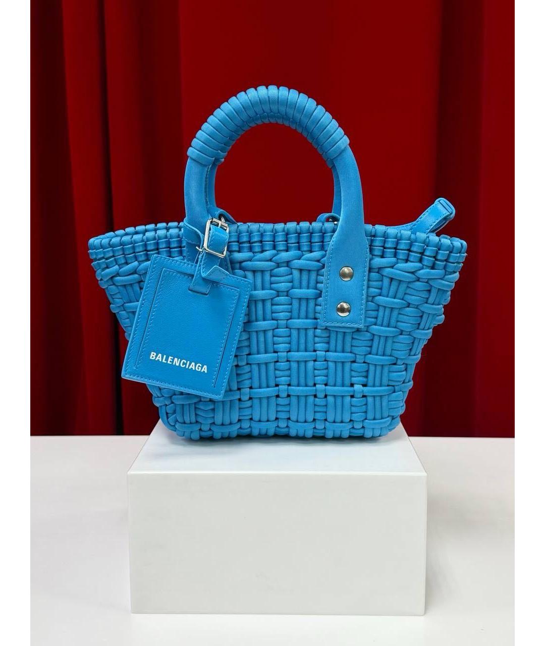 BALENCIAGA Голубая сумка с короткими ручками, фото 4