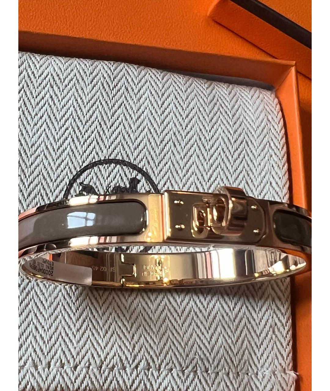 HERMES Антрацитовый металлический браслет, фото 4