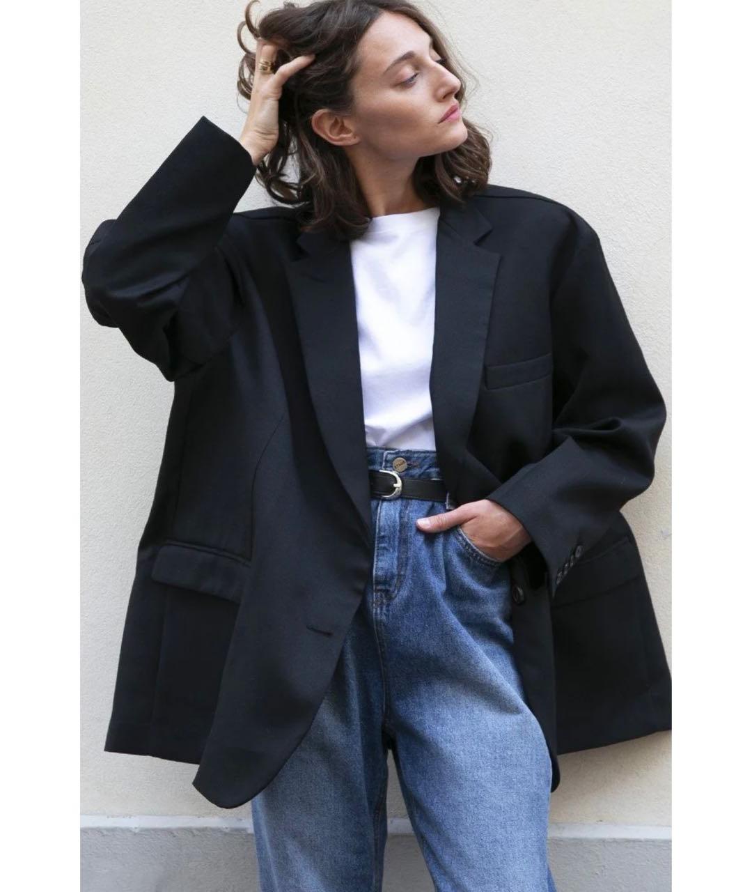 THE FRANKIE SHOP Черный полиэстеровый жакет/пиджак, фото 5