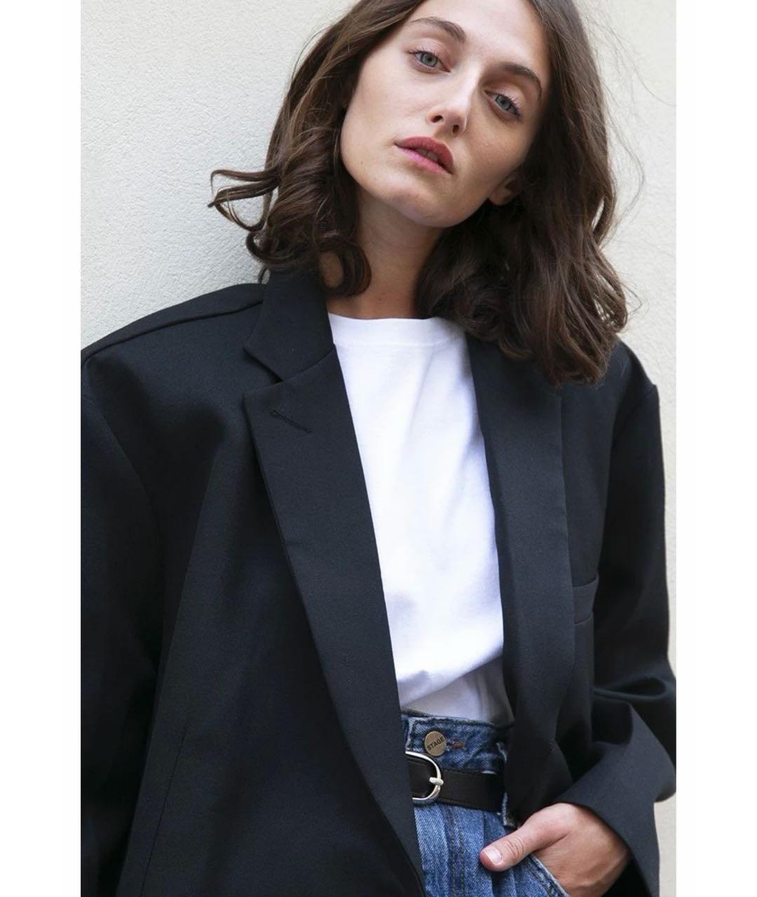 THE FRANKIE SHOP Черный полиэстеровый жакет/пиджак, фото 8