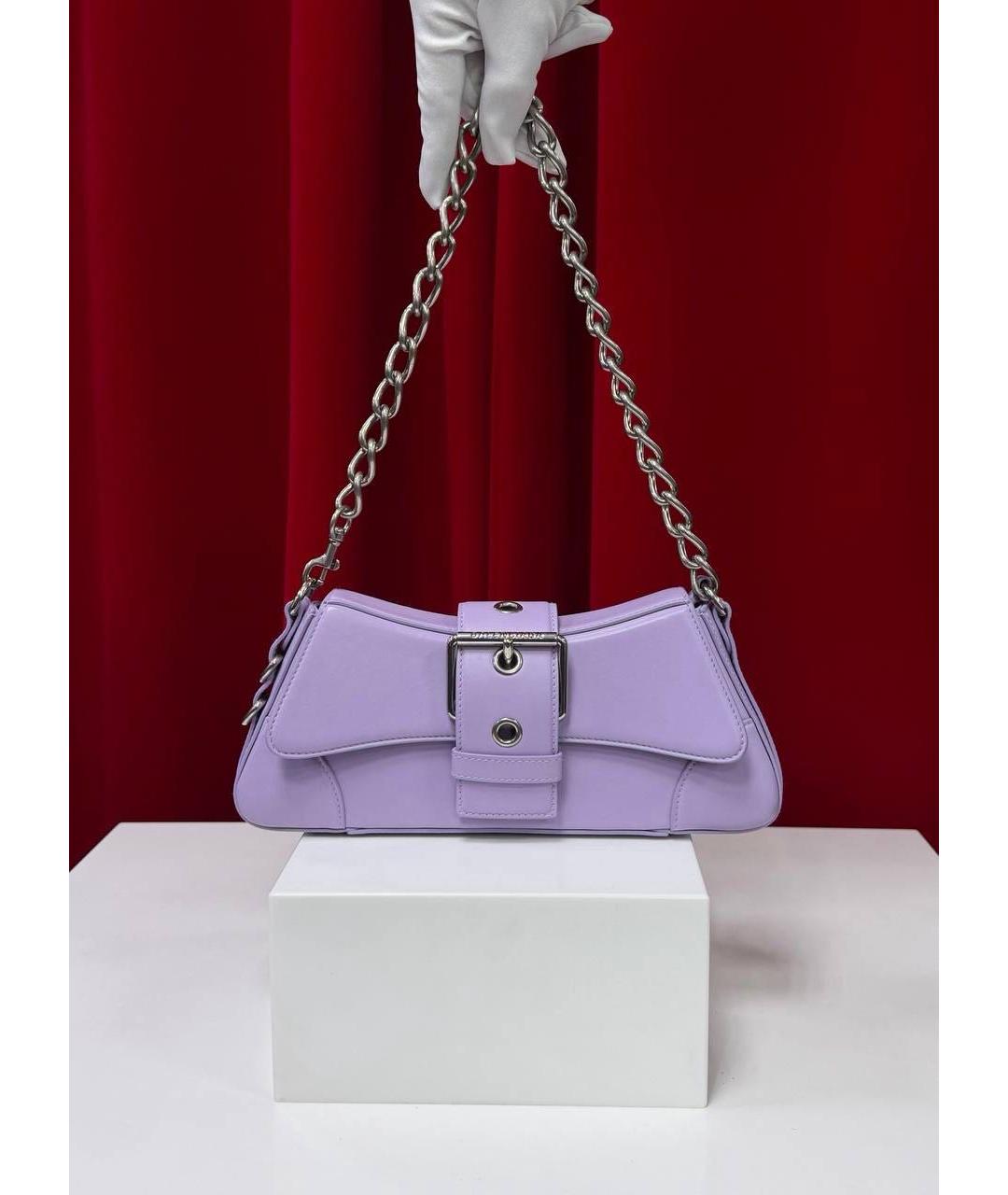BALENCIAGA Фиолетовая кожаная сумка через плечо, фото 7