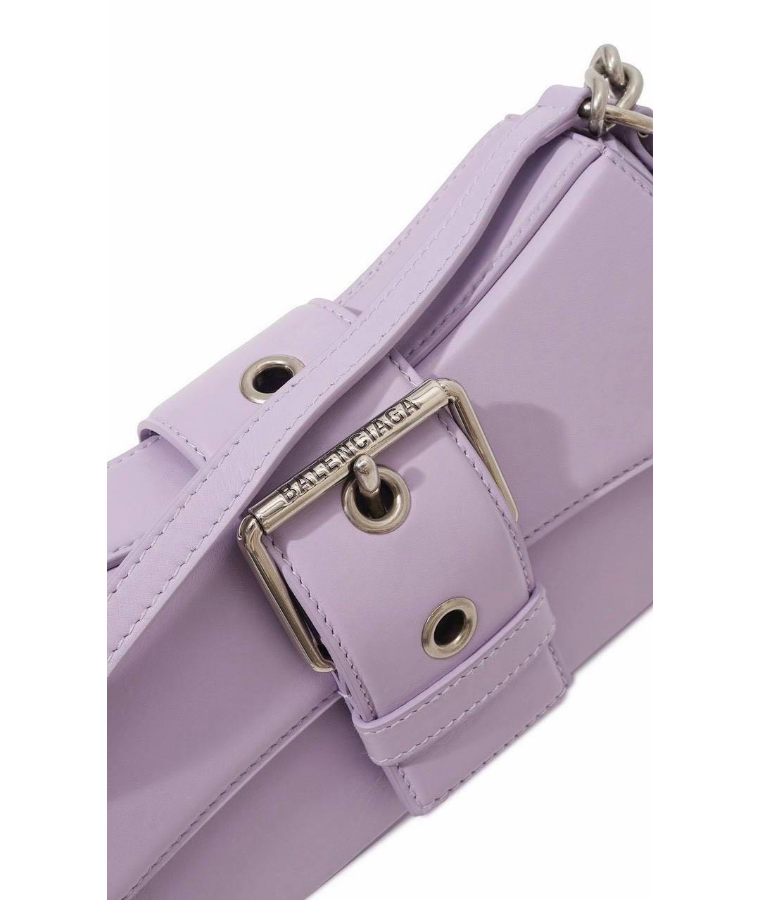 BALENCIAGA Фиолетовая кожаная сумка через плечо, фото 5