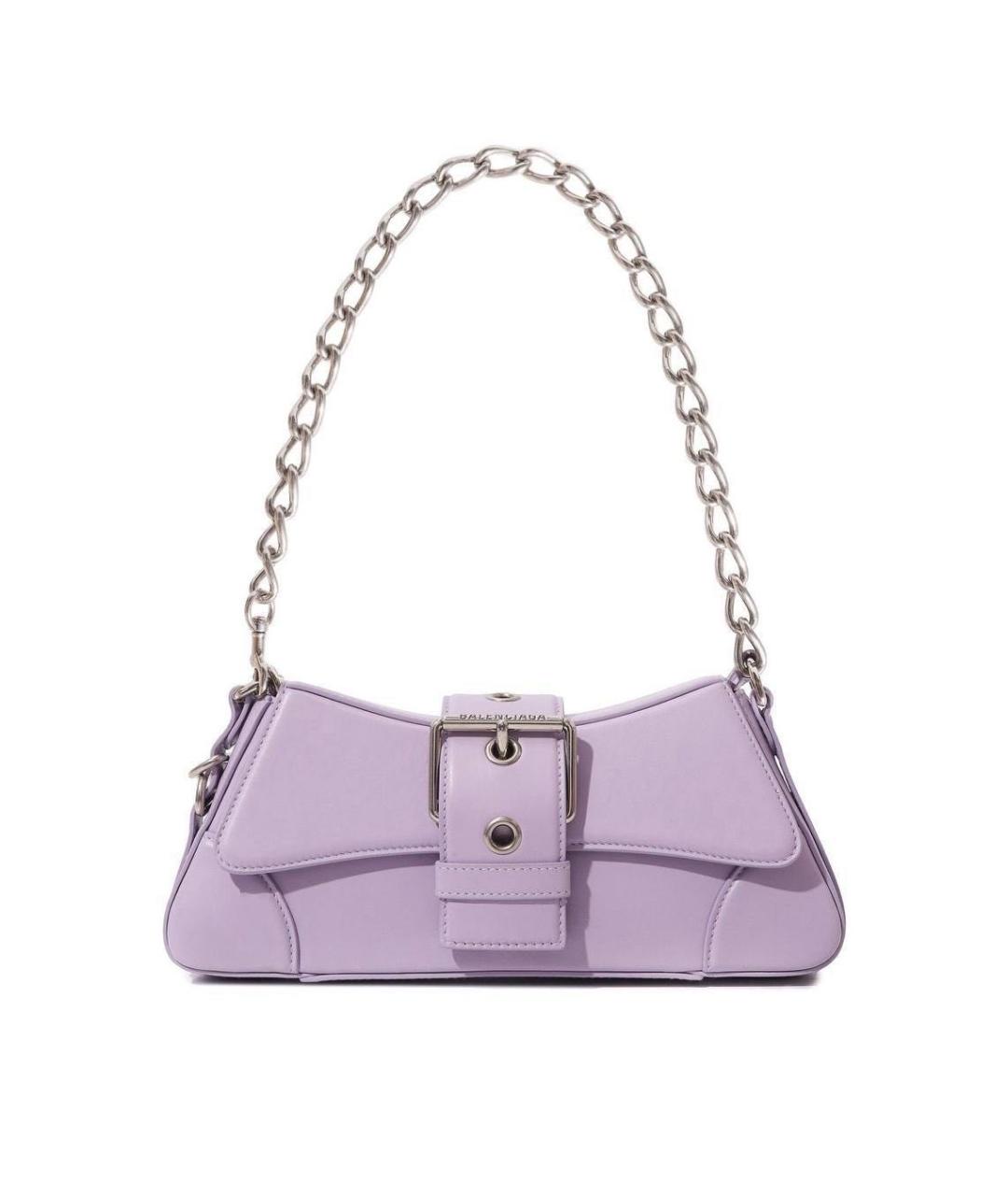 BALENCIAGA Фиолетовая кожаная сумка через плечо, фото 9