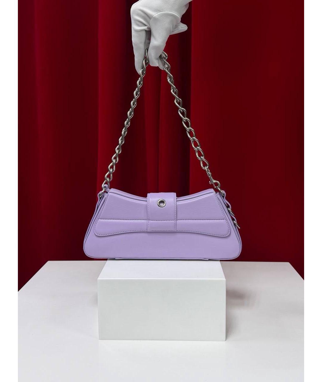BALENCIAGA Фиолетовая кожаная сумка через плечо, фото 8