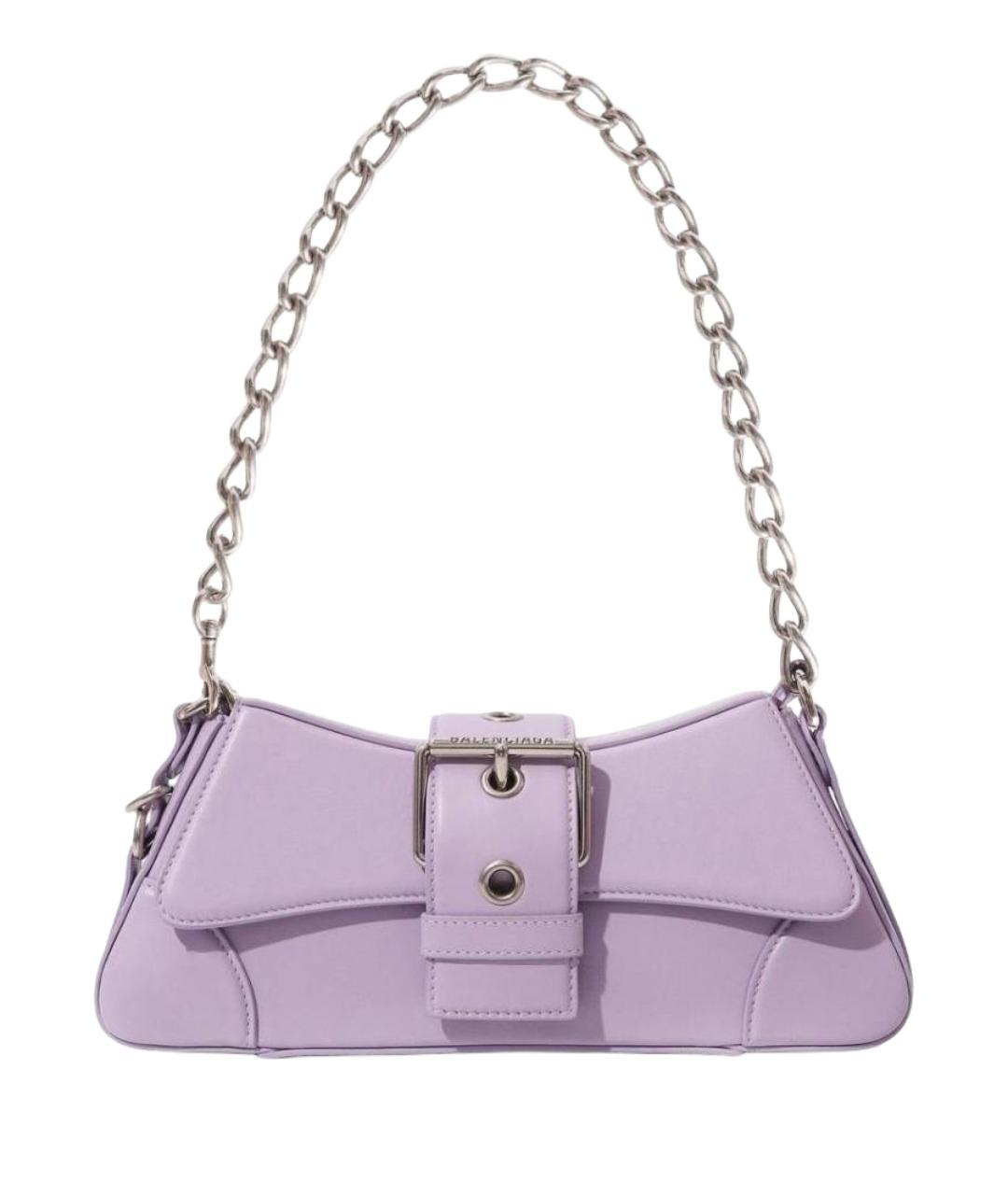 BALENCIAGA Фиолетовая кожаная сумка через плечо, фото 1