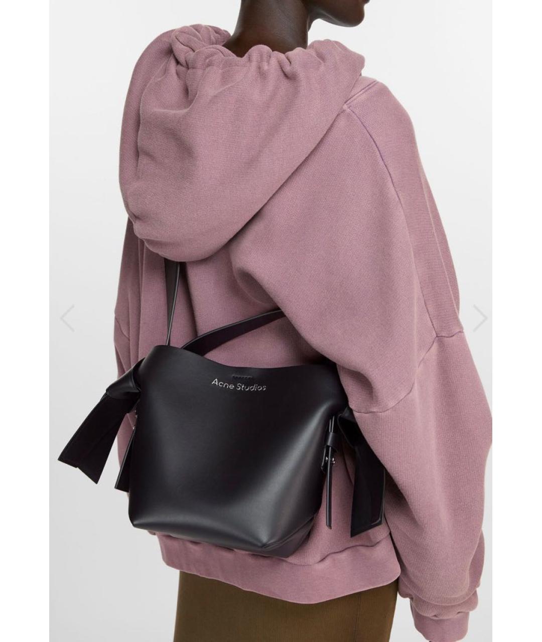 ACNE STUDIOS Черная кожаная сумка через плечо, фото 6